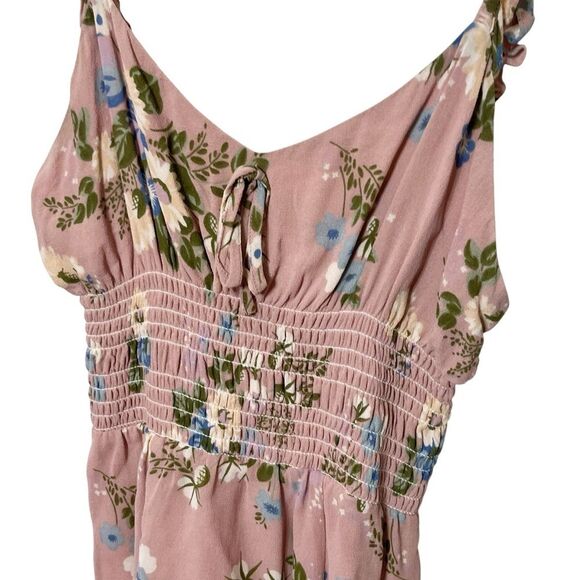 Reformation Elyse Mini Dress Women’s Size 2 Pink Floral Ruffle Straps Summer - Picture 4 of 8